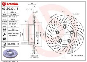 Brembo 09.D930.11 - Brzdový kotúč