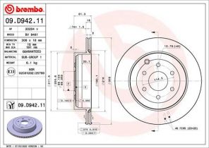 Brembo 09.D942.11 - Brzdový kotúč