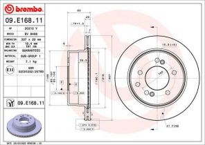 Brembo 09.E168.11 - Brzdový kotúč