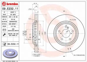 Brembo 09.E232.11 - Brzdový kotúč