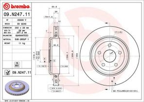 Brembo 09.N247.11 - Brzdový kotúč