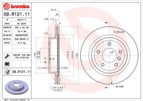 Brembo 09.R121.11 - Brzdový kotúč