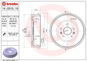 Brembo 14.C010.10 - Brzdový bubon -