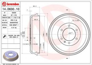 Brembo 14.D630.10 - Brzdový bubon -