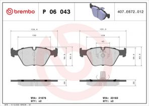 Brembo P 06 043X - Brzdové platničky -