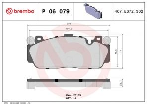 Brembo P 06 079 - Brzdové platničky -