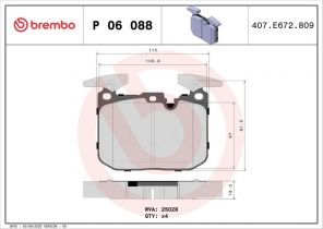 Brembo P 06 088 - Brzdové platničky -