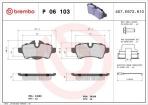 Brembo P 06 103 - Brzdové platničky -