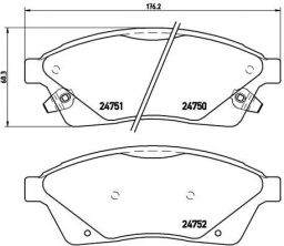 Brembo P 09 010 - Brzdové platničky -