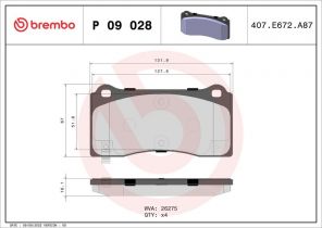Brembo P 09 028 - Brzdové platničky -