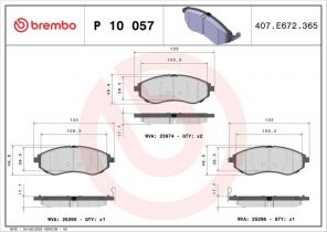 Brembo P 10 057 - Brzdové platničky -