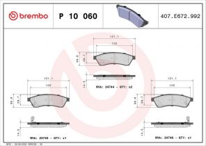 Brembo P 10 060 - Brzdové platničky -