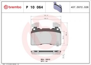 Brembo P 10 064 - Brzdové platničky -