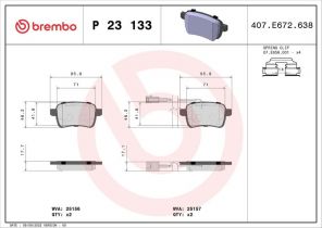 Brembo P 23 133X - Brzdové platničky -
