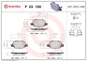 Brembo P 23 150 - Brzdové platničky -