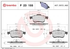 Brembo P 23 155 - Brzdové platničky -