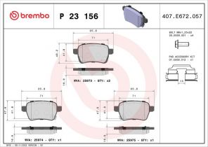 Brembo P 23 156 - Brzdové platničky -