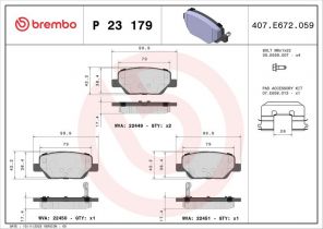 Brembo P 23 179 - Brzdové platničky -