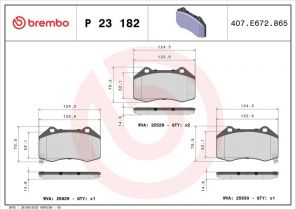 Brembo P 23 182 - Brzdové platničky -