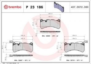 Brembo P 23 186 - Brzdové platničky -