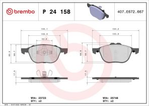 Brembo P 24 158 - Brzdové platničky -