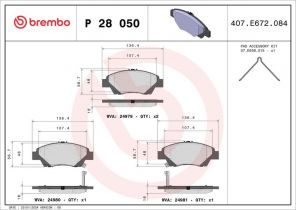 Brembo P 28 050X - Brzdové platničky -
