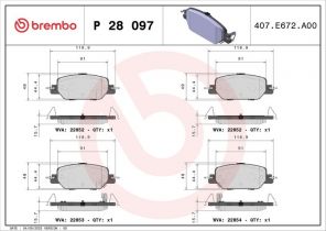 Brembo P 28 097 - Brzdové platničky -
