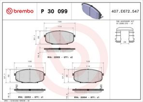Brembo P 30 099 - Brzdové platničky -