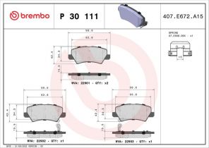 Brembo P 30 111 - Brzdové platničky -
