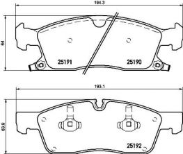 Brembo P 37 015 - Brzdové platničky -