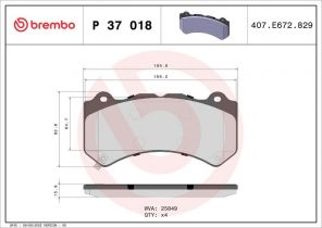 Brembo P 37 018 - Brzdové platničky -