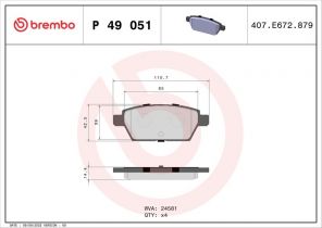 Brembo P 49 051 - Brzdové platničky -