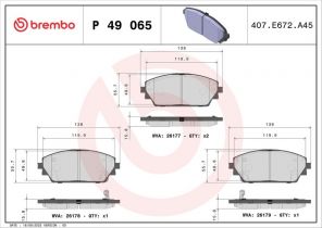 Brembo P 49 065 - Brzdové platničky -
