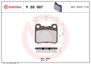 Brembo P 50 007 - Brzdové platničky -