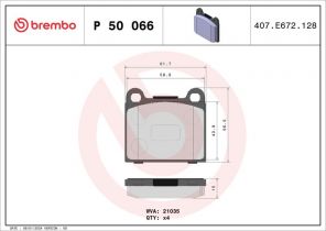 Brembo P 50 066 - Brzdové platničky -