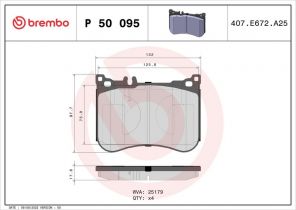 Brembo P 50 095 - Brzdové platničky -