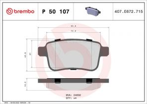 Brembo P 50 107 - Brzdové platničky -