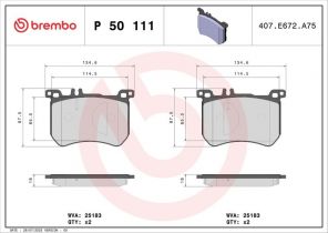 Brembo P 50 111 - Brzdové platničky -