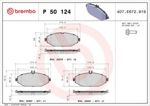 Brembo P 50 124 - Brzdové platničky -