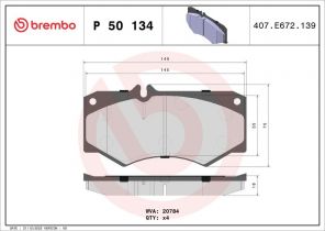 Brembo P 50 134 - Brzdové platničky -
