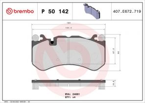Brembo P 50 142 - Brzdové platničky -