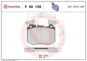 Brembo P 50 159 - Brzdové platničky -