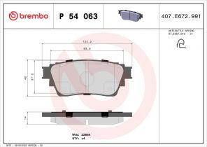 Brembo P 54 063 - Brzdové platničky -