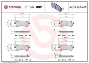 Brembo P 56 082 - Brzdové platničky -