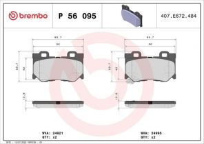 Brembo P 56 095 - Brzdové platničky -
