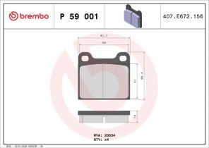 Brembo P 59 001 - Brzdové platničky -