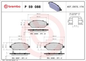Brembo P 59 088 - Brzdové platničky -