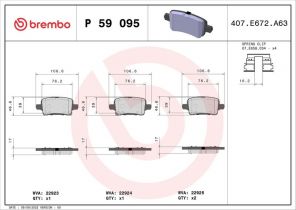 Brembo P 59 095 - Brzdové platničky -