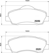 Brembo P 61 138 - Brzdové platničky -
