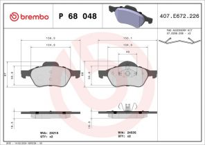 Brembo P 68 048X - Brzdové platničky -